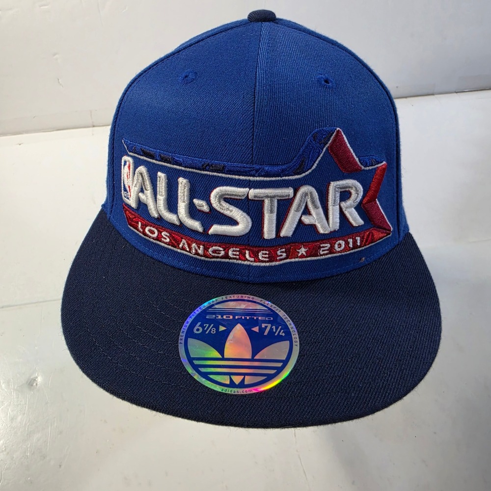 NBA All-Star Game Adidas 2011 Los Angeles 210 Fitted Hat Wool Blue Navy S/M NEW